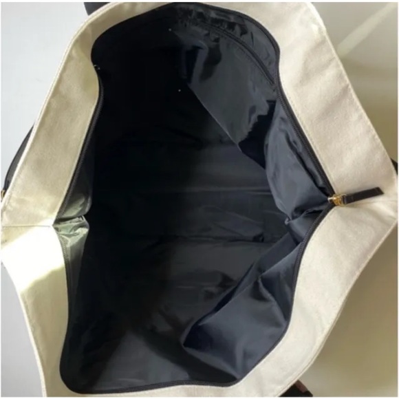 NEW Victoria's Secret Canvas Duffle Weekender Tote Bag pink glitter logo NWT - Picture 5 of 7